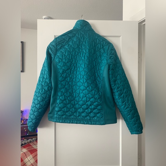L.L. Bean quilted teal zip up thermal jacket. Size extra small. - Picture 11 of 12